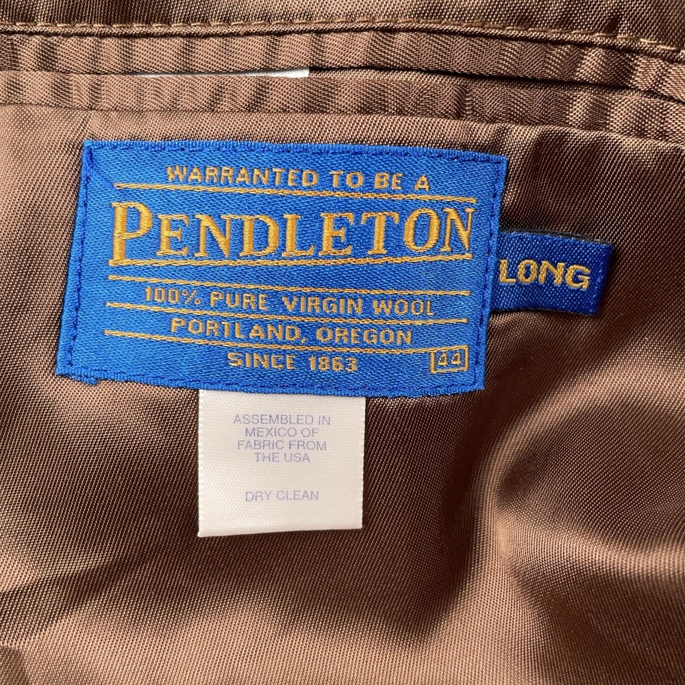 Pendleton Blazer Mens 44 Long Camel Brown Wool Sport Coat Jacket Gold Buttons - Picture 3 of 13